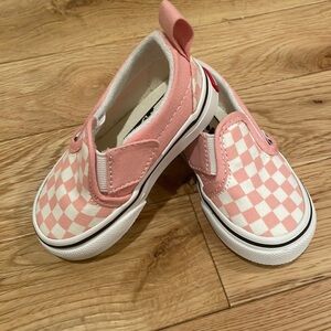 Powder Pink Slip-on Checkerboard Vans. Toddler Size 4.5.
